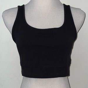 American Eagle black crop top sports bra tank belly shirt gym yoga fitness L